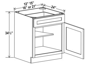 1 Door 1 Drawer Base Cabinets