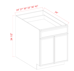 2 Doors 1 Drawer Base Cabinets