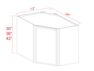 Diagonal Corner Wall Cabinet With Single Door