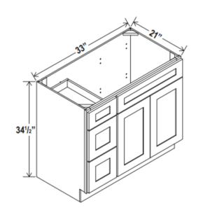 Vanity Combo Cabinets - Left Side Drawers