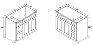 Vanity Combo Cabinets - Left Side Drawers