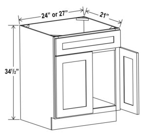 2 Doors 1 Dummy Drawer Vanity Sink Base Cabinet