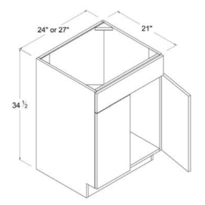 2 Doors 1 Dummy Drawer Vanity Sink Base Cabinet