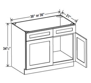 2 Doors 2 Dummy Drawer Vanity Sink Base Cabinet