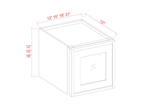 12"H Wall Cabinets With Single Glass Door