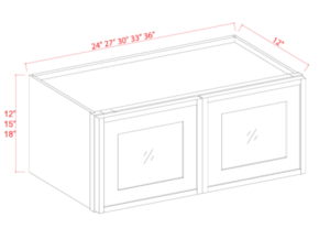 18"H Wall Cabinet With Double Glass Doors