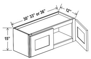 15"H Wall Cabinets With Double Doors