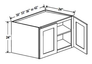 24"H Refrigeraor Wall Cabinets With Double Doors