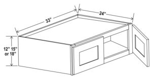 33"W Refrigerator Wall Cabinets With Double Doors