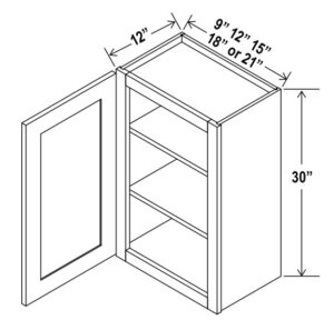 30"H Single Door Wall Cabinets