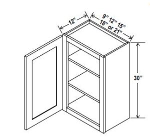 30"H Single Door Wall Cabinets