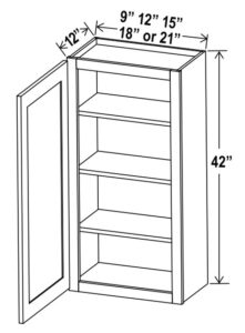 42"H Single Door Wall Cabinets
